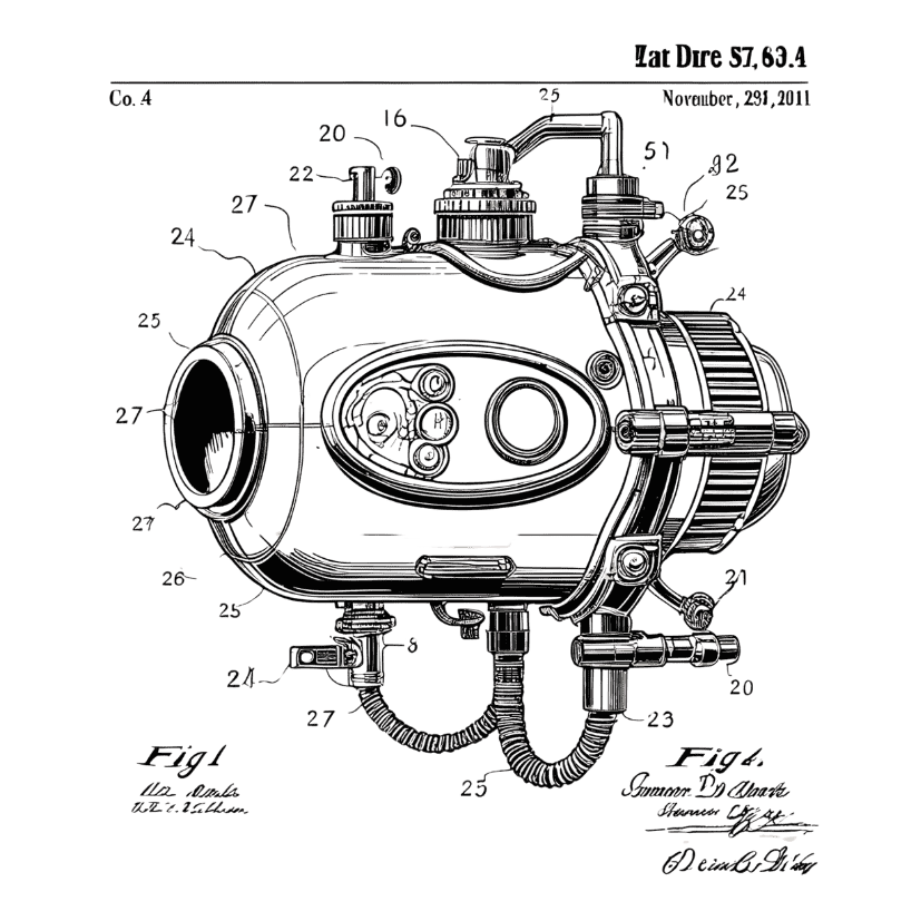 An AI generated image of a steampunk device for deep sea exploration