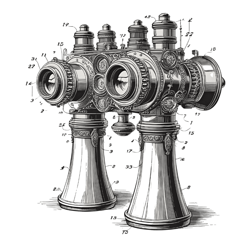 An AI generated image of steampunk binoculars
